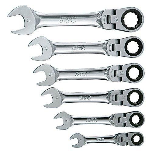 KTC ケーティーシー ショートラチェットコンビネーションレンチセット 首振りタイプ 6本組 TMSR2S06 | 