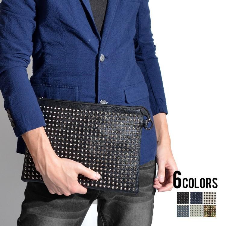 クラッチバッグ メンズ 2way スタッズ レザー カジュアル クラッチ 大きめ 6色 Avant アバン Ava Bag 003 福助ショップ 通販 Yahoo ショッピング