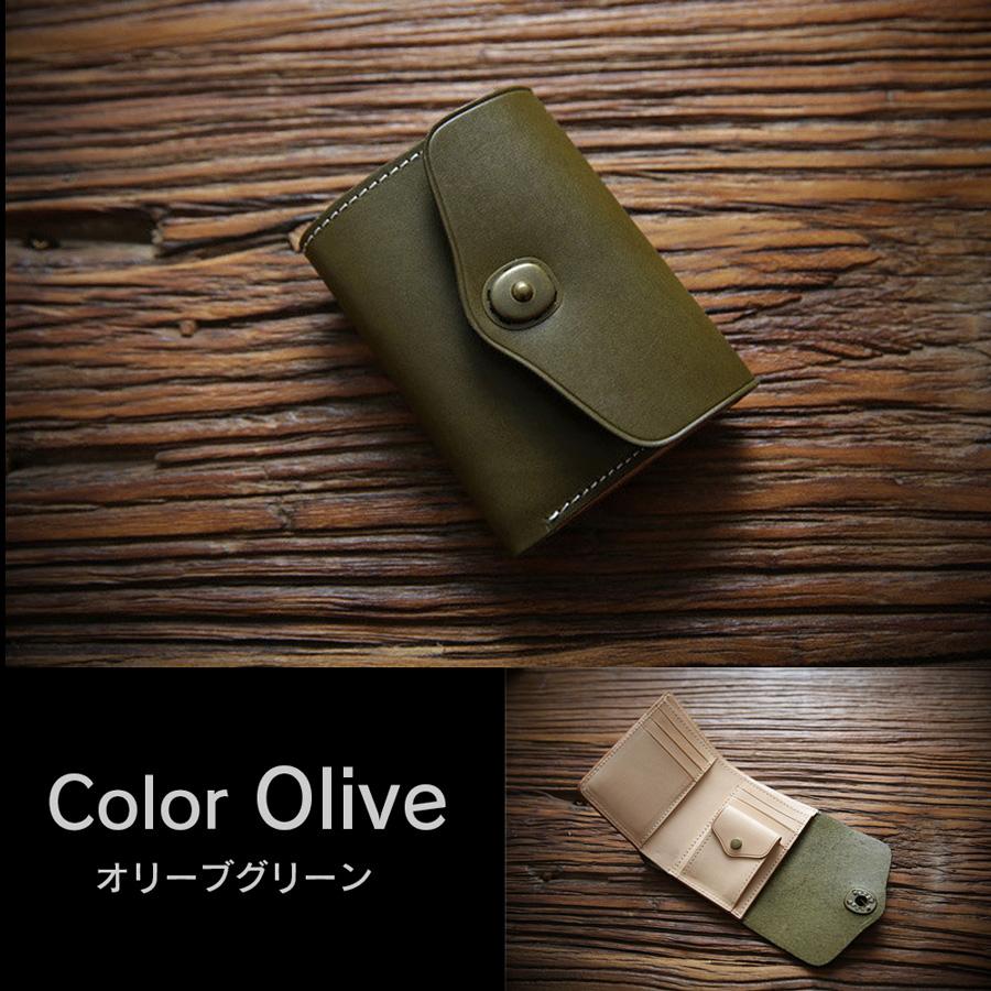 オリーブグリーン 三つ折り財布 レザー ロエベ】オリーブグリーン 三