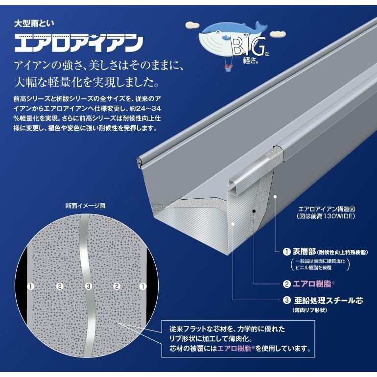 パナソニック大型雨樋 前高130W ニュー連 自在スレート上打