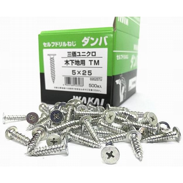 ワカイ　ダンバ ＴＭ 三価ユニクロ 木下地用　５ｘ２５ ＷＡＫＡＩ　５００本入り　立平葺屋根材の直止めに！｜fukusyou-garden｜04