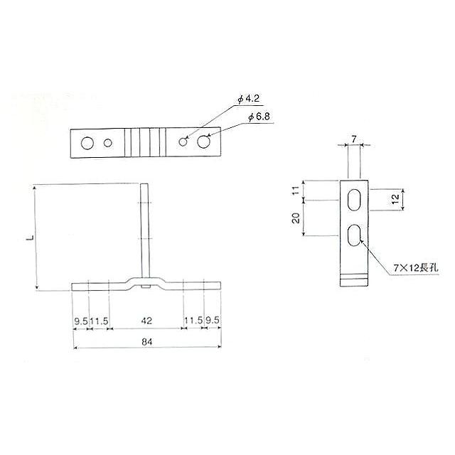 亜鉛メッキ バンド 用足 L足 （5型） オーティス製 塩ビパイプVU