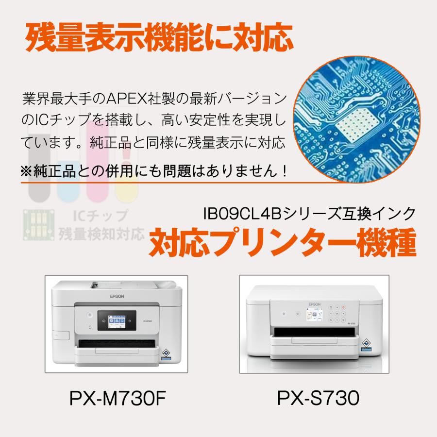 F/FUKUTAMA IB09 IB09CL4B 4色セット (IB09CL4A の大容量版) エプソン
