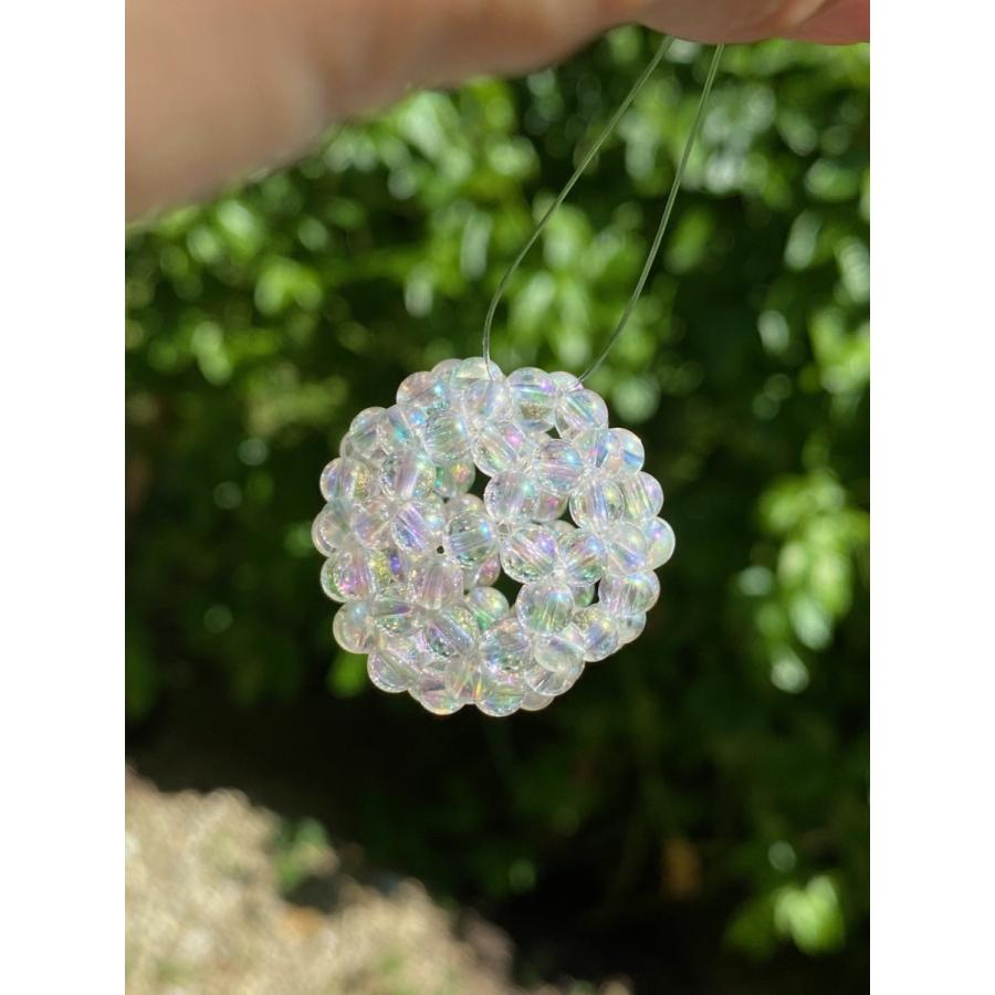 神聖幾何学フラーレン水晶 4mmレインボー水晶 宇宙エネルギー 浄化