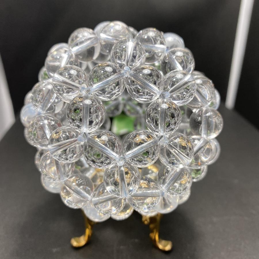 12mm水晶フラーレン置物 台付き 宇宙エネルギー美しい 幸福呼ぶ奇石