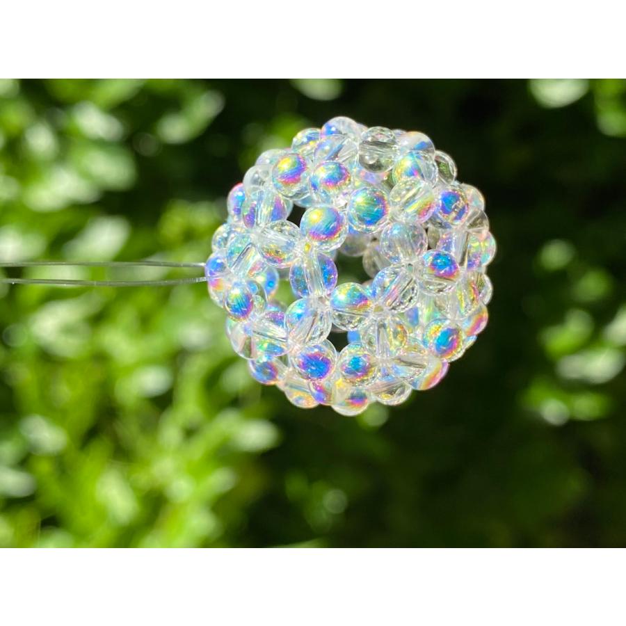 神聖幾何学フラーレン 水晶オーラ4mm 宇宙エネルギー 美しい : 福富