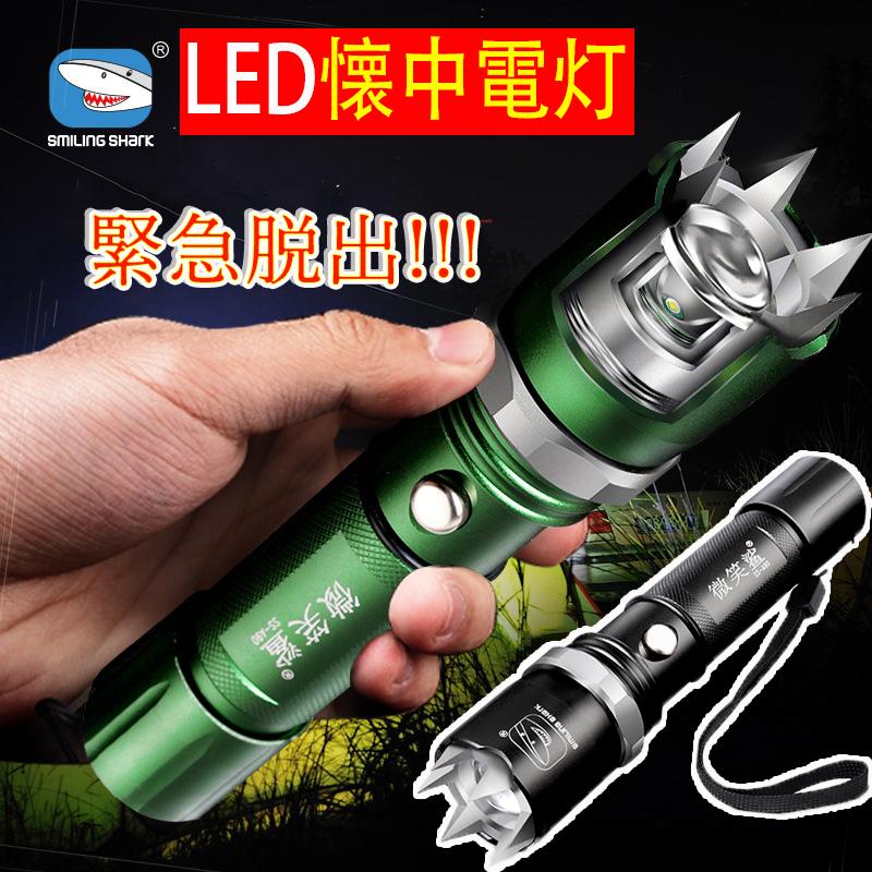 護身用グッズ女性 痴漢撃退 LED懐中電灯  ハンディライト  強力 軍用 充電式 緊急脱出 登山 防災 震災対策 防犯 アウトドア 1台5役 の商品画像