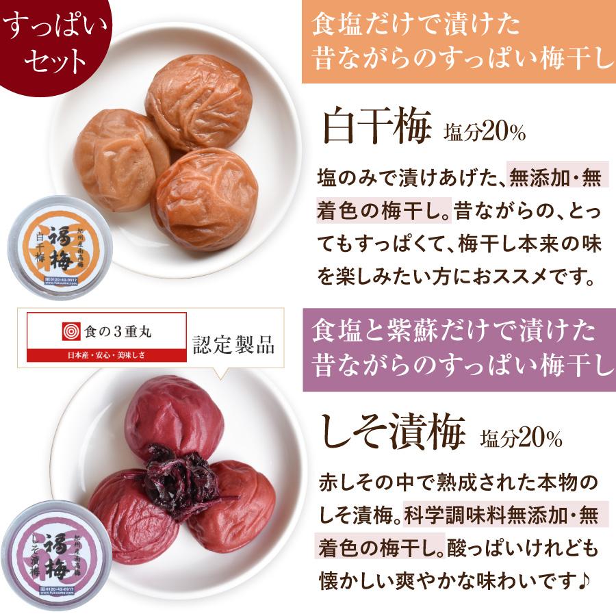 送料無料 梅干し はちみつ 南高梅干し 和歌山 南高梅 ギフト プレゼント 食べ比べ お試しセット | 福梅本舗 | 12