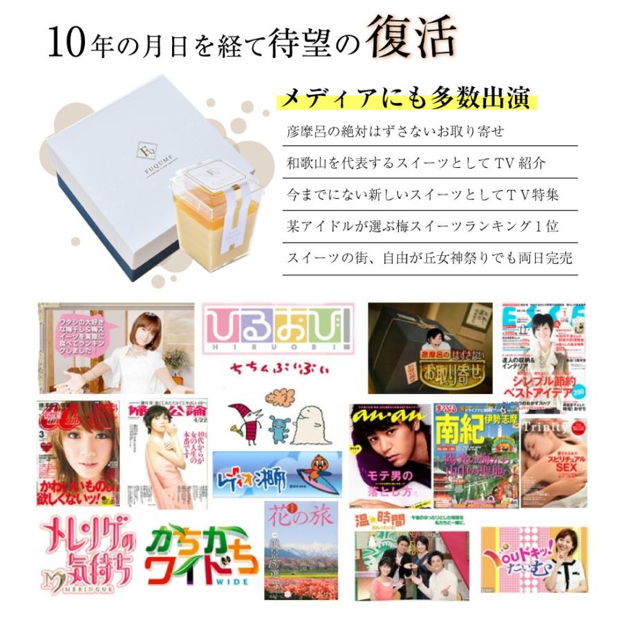 母の日 プリン スイーツ 送料無料 梅 梅干し ギフト プレゼント 人気 インスタ映え 梅プリン ルナ・フキュメ 4個入 紀州 完熟南高梅使用 | 福梅本舗 | 04