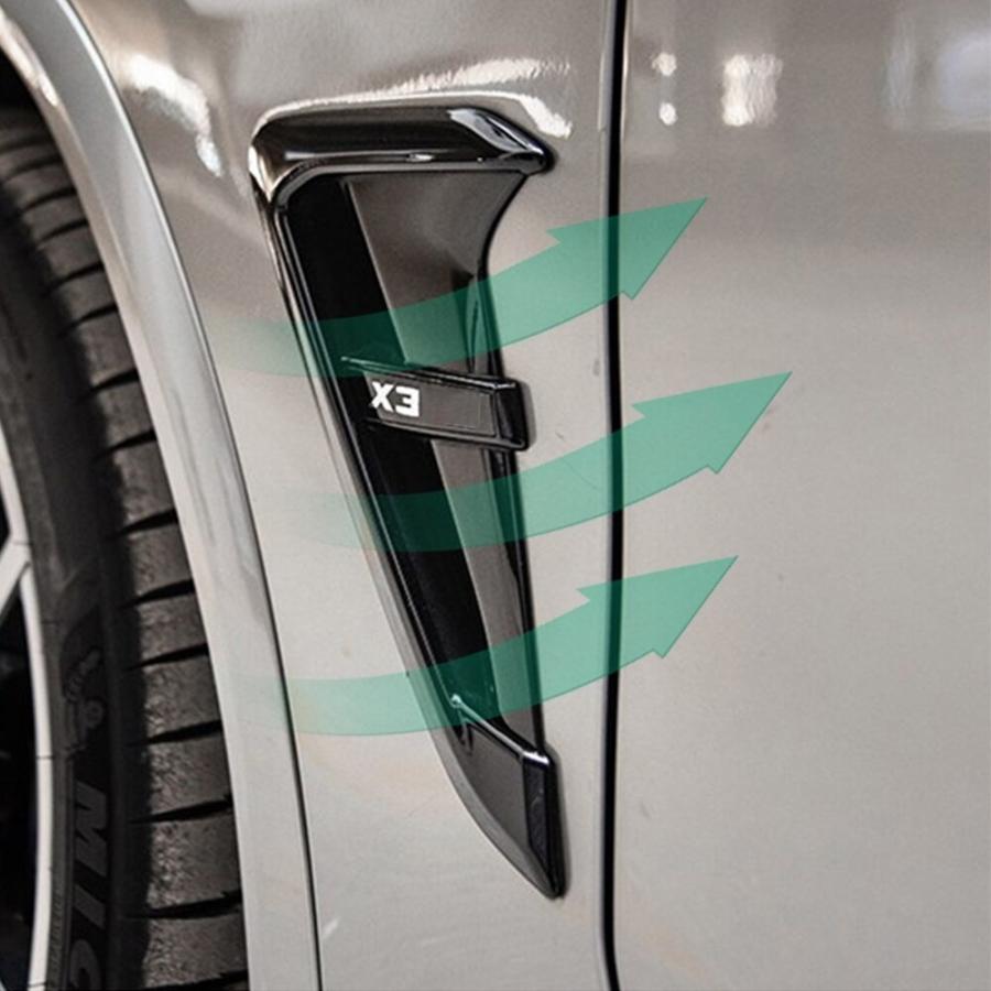 フロント フェンダー サイド エアベント カバー ロゴ カーボン ブラック シルバー 交換 カスタム パーツ BMW X3 G01 X4 G02｜fukuustore