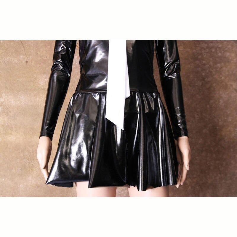 S ~ XXL 光沢のある PUレザー の 制服 PVC セクシー ドレス S ~ XXL 光沢のある PUレザー の 制服 PVC セクシー ドレス
