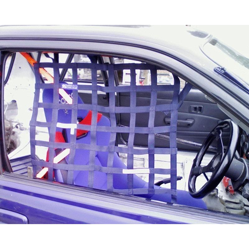 レース窓安全ネット 20 × 17 赤 黒 青ラリー車サイドウィンドウ安全