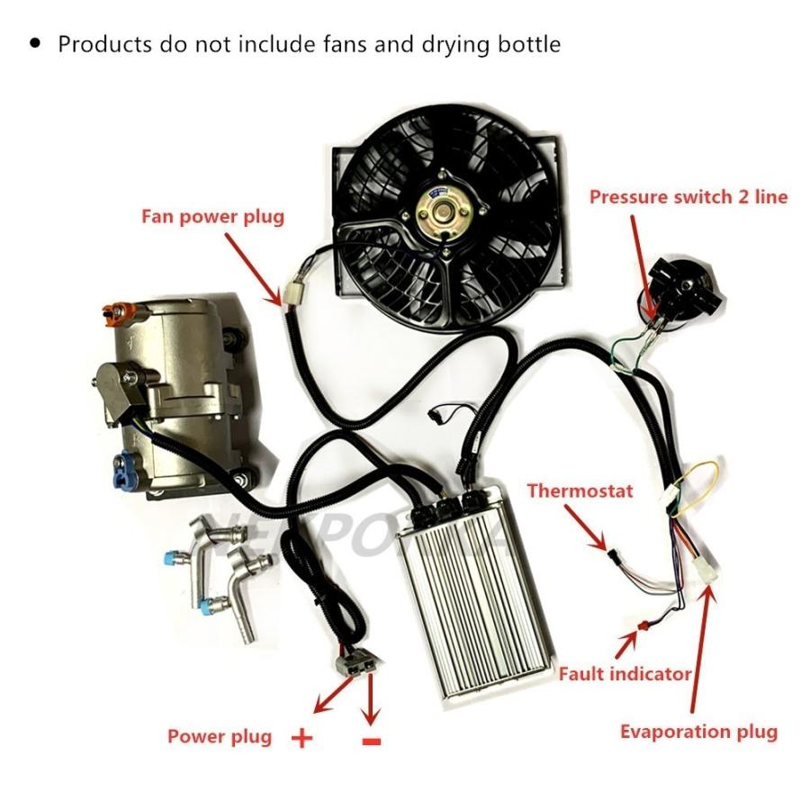 電気空調コンプレッサー12V 24V、任意の車両電動コンプレッサー12V 24V 