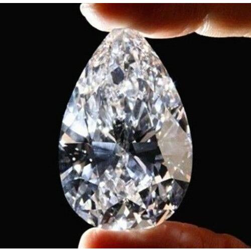 ホワイトサファイアジルコン 51.58Ct 18 × 25 ミリメートル梨ファセットカット形状 Aaaaa VVS ルース宝石｜fukuustore