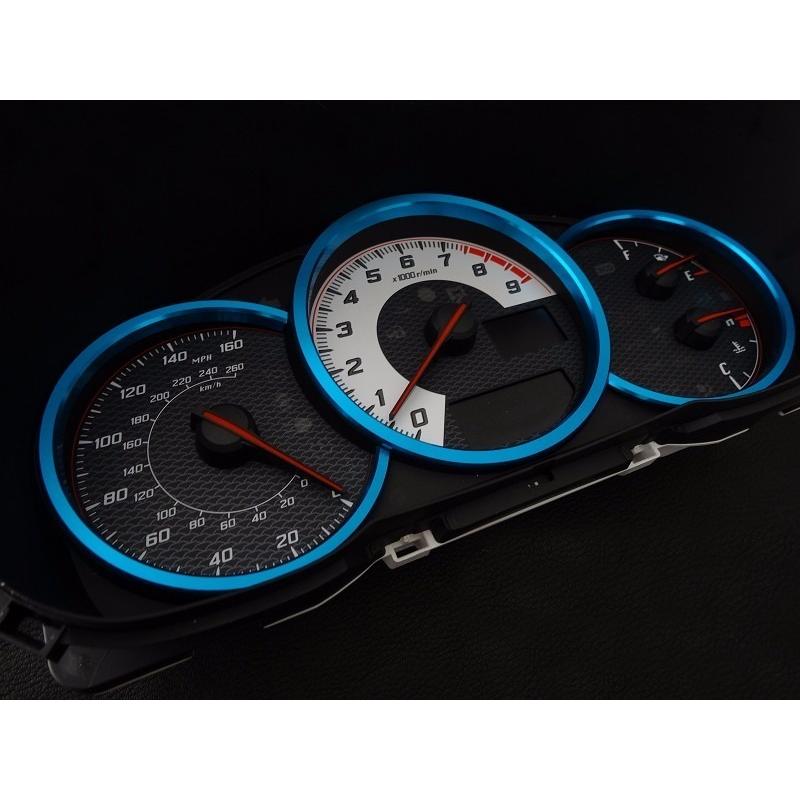たけみ 86BRZ ホワイトメーターカバー トヨタ 3 個高品質スピードメーター走行距離計タコメータ計器金属装飾