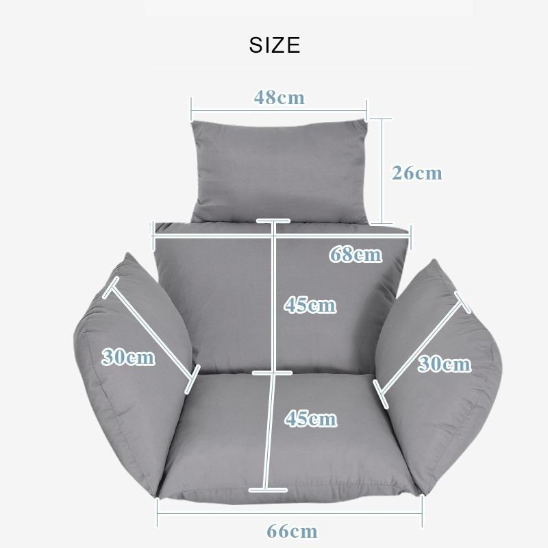 ハンモック椅子スイング庭屋外ソフトシートクッションシート 220 キロ寮の寝室の吊椅子バック枕（Grey）の画像