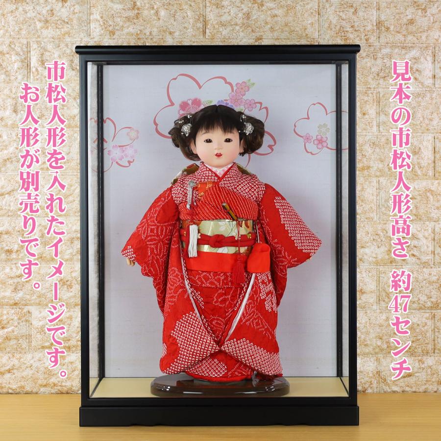 市松人形 ケースのみ (13号 市松人形用 マットブラック 輪郭桜 市松人形 ケースのみ (13号 市松人形用 マットブラック 輪郭桜