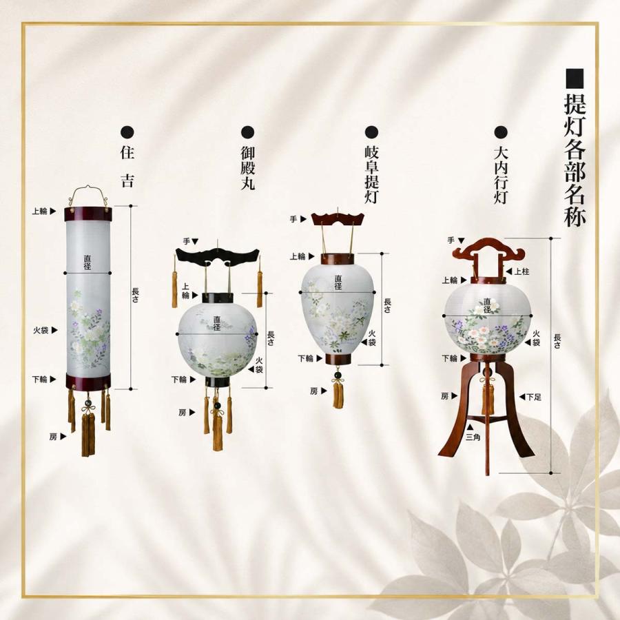 提灯 ちょうちん 11号 12号 木製(尺一 尺二 欅調 大内提灯 絹二重