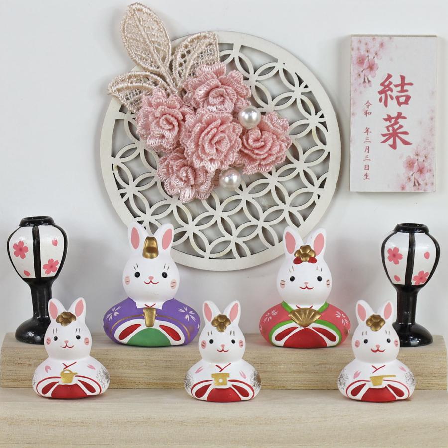 雛人形 ケース飾り ケース入り うさぎのお雛様(錦彩うさぎ雛飾り