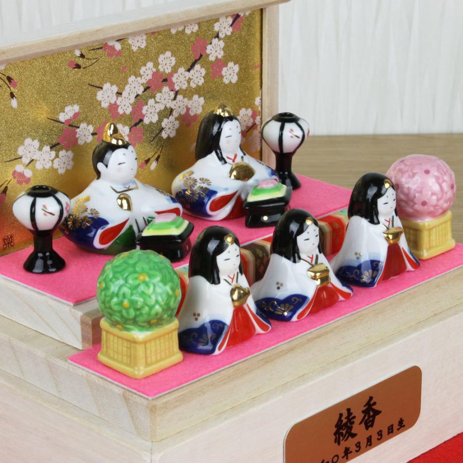 雛人形 ケース飾り ケース入り コンパクト (色彩雛華小紋 アクリル 