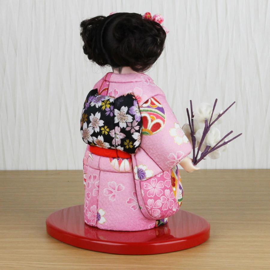 市松人形 木目込み 6号 ガラスケース入り 京染め市松人形(ピンク)FUKU