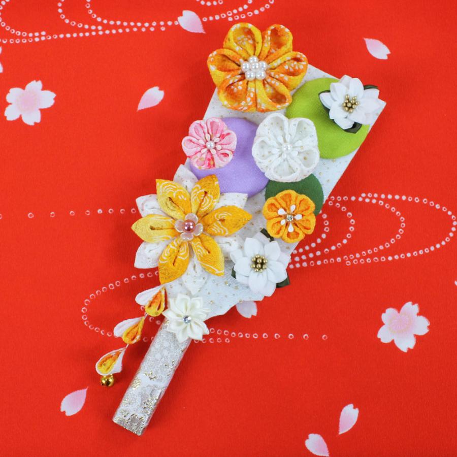 羽子板 初正月 花飾り(8号 摘み細工 つまみ細工羽子板飾り 黄色 羽子板 初正月 花飾り(8号 摘み細工 つまみ細工羽子板飾り 黄色