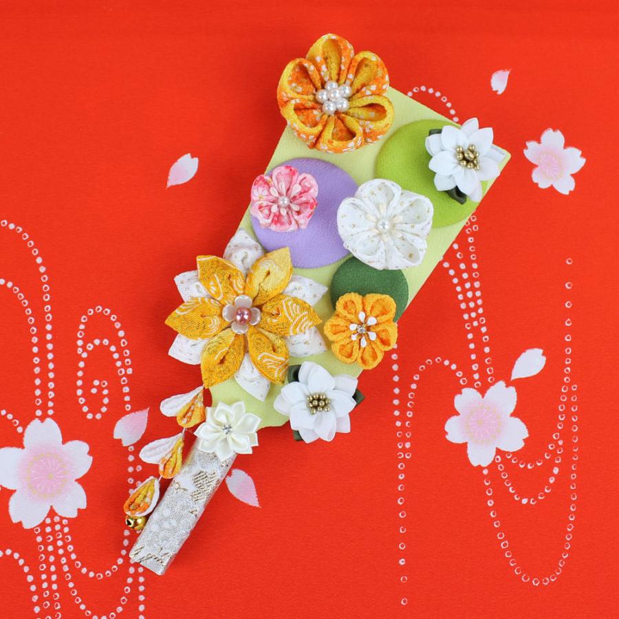 羽子板 初正月 花飾り(8号 摘み細工 つまみ細工羽子板飾り 黄色 羽子板 初正月 花飾り(8号 摘み細工 つまみ細工羽子板飾り 黄色