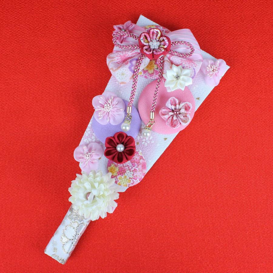 羽子板 初正月 (9号 つまみ細工 髪飾り付き 羽子板飾り(ピンク)ここな