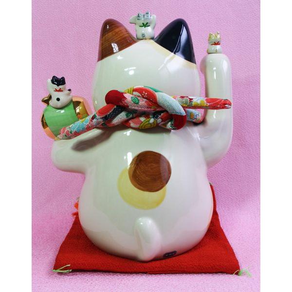 招き猫 置物 商売繁盛 招き猫の置物(彩絵招福大開運招き猫(白8.5号