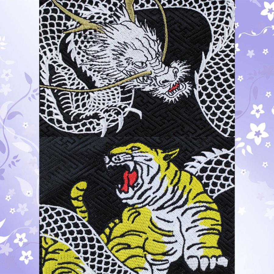 五月人形 名前旗 男の子 総刺繍 端午の節句 名前入旗(龍虎伝説 特中 黒