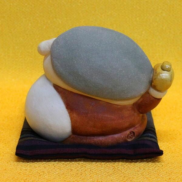 七福神 置物 日本製陶器 常滑焼【いっひっひ大黒(座布団付き)O