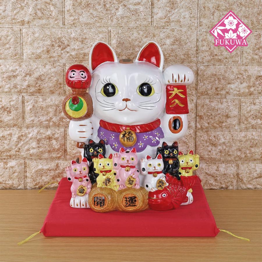 招き猫 置物・開運・縁起物・金運・風水(親子 招福 バンク ジャンボ TN