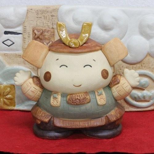 兜飾り コンパクト おしゃれ 端午の節句 五月人形 陶器 (子供大将飾り