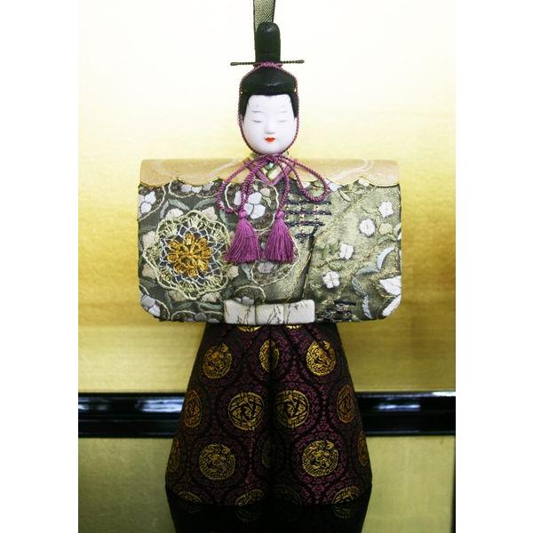 江戸木目込柿沼東光作立ち雛黒塗り屏風付き