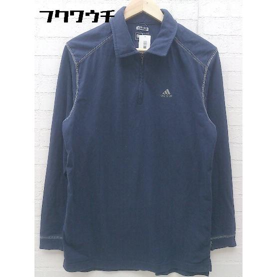 ◇ adidas アディダス ハーフジップ 長袖 トレーナー サイズM ネイビー