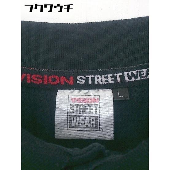 ◇ VISION STREET WEAR ヴィジョンストリートウェア 鹿の子 半袖 ポロシャツ サイズL ブラック ホワイト メンズ｜fukuwauchi-player｜04