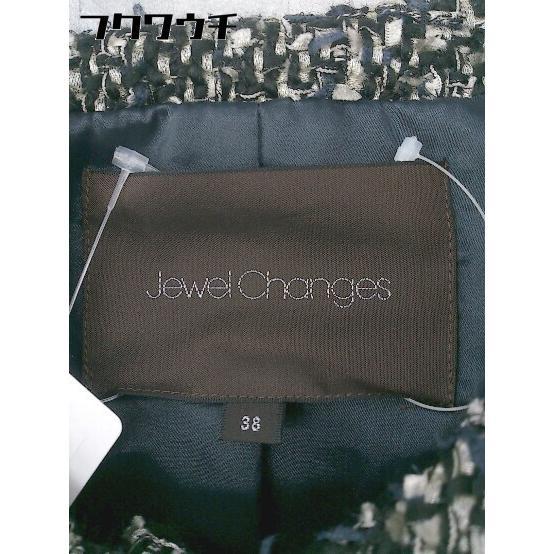 ■ Jewel Changes UNITED ARROWS ツイード 切替 ノーカラー コート サイズ38 ブラック マルチ レディース｜fukuwauchi-player｜04