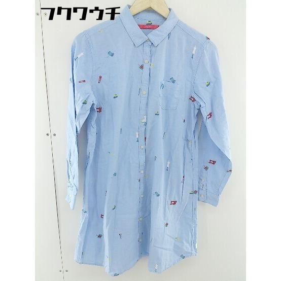 Graniph グラニフ 刺繍 長袖 膝丈 シャツ ワンピース サイズf ブルー レディース フクワウチ 通販 Yahoo ショッピング