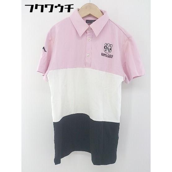 ◇ KAPPA GOLF カッパ ゴルフ 半袖 ポロシャツ サイズM ピンク ホワイト ブラック レディース