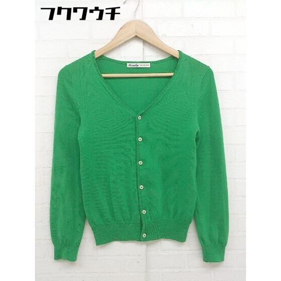 BEAMS BOY ビームス ボーイ ウール ニット セーター 長袖 カーディガン サイズ0 グリーン レディース