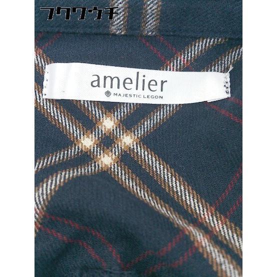 ◇ ◎ amelier MAJESTIC LEGON チェック 長袖 膝丈 ワンピース サイズF ネイビー ベージュ マルチ レディース｜fukuwauchi-player｜04