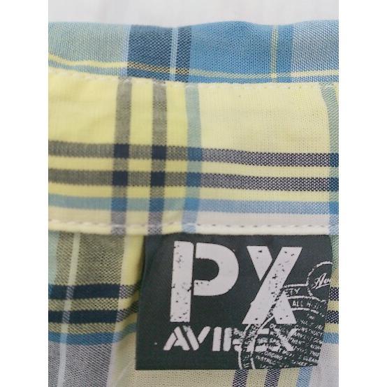 ◇ PX AVIREX アヴィレックス チェック 半袖 シャツ サイズXL イエロー ブルー メンズ｜fukuwauchi-player｜04