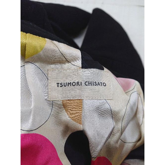 ◇ TSUMORI CHISATO ツモリチサト ダブルボタン 長袖 ロング コート サイズ2 ブラック レディース P｜fukuwauchi-player｜04