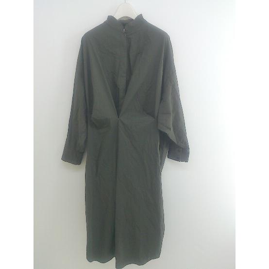 ◇ RIM.ARK リムアーク スタンドカラー タック 長袖 膝下丈 ワンピース  