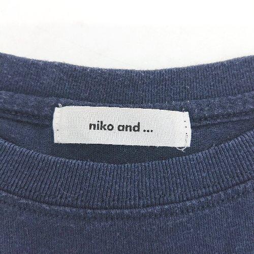 ◇ niko and?… ニコアンド シンプル ラウンドネック ロゴプリント 薄手　半袖 Tシャツ 表記なし ネイビー レディース E｜fukuwauchi-player｜04