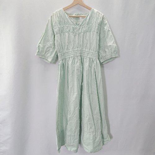 ◇ AMERI アメリ SHIRRING VOLUME SLEEVE DRESS 半袖 ロング丈 