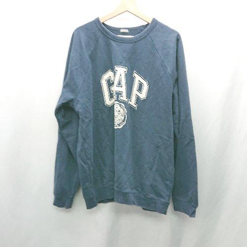 ◇ ⊇ GAP ギャップ ブランドロゴ 長袖 トレーナー サイズXL ネイビー 