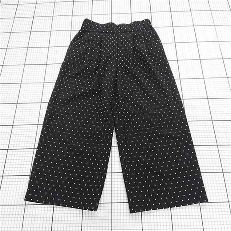 値下げ不可　ドット柄 黒 ワイドパンツ ◇ ⊂ グローバルワーク GLOBAL WORK ドット柄ワイドパンツ Sサイズ