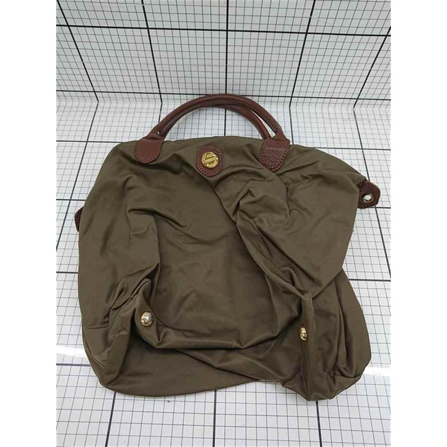 ◇ Θ bonfanti ボンファンティ ナイロン×レザー トートバッグ カーキ系 