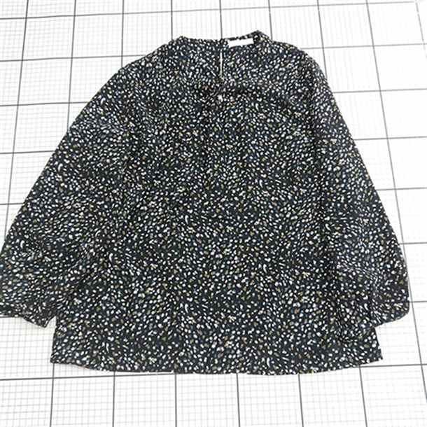 ◇ ⊇ ドレステリア DRESSTERIOR ドット柄長袖ブラウス ブラック系 M